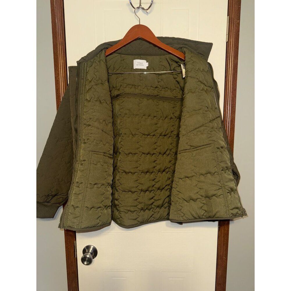 Things Between Parker Parchwork‎ Quilted Jacket Dark Olive Size Small - Picture 6 of 16